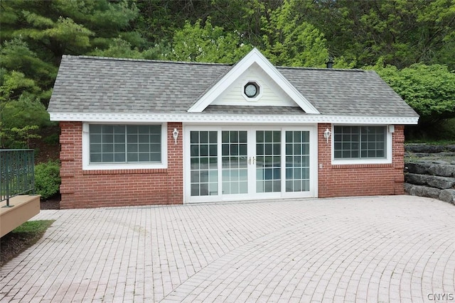 exterior space featuring french doors