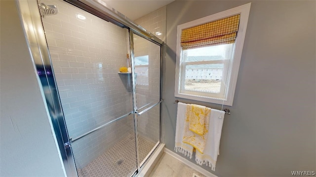 6684 Curtis Ct, Lockport-Town, NY 14094 - bathroom with a shower stall and baseboards