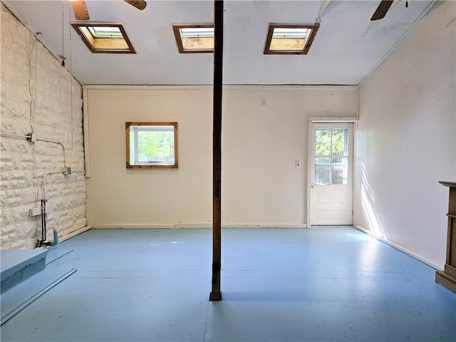 basement featuring a wealth of natural light