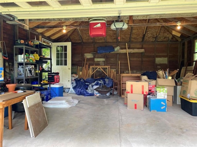 garage featuring a garage door opener