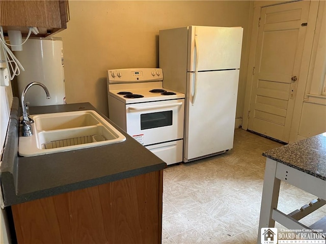 kitchen featuring sink and white appliances