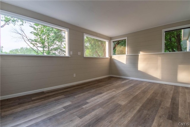 spare room featuring dark hardwood / wood-style flooring