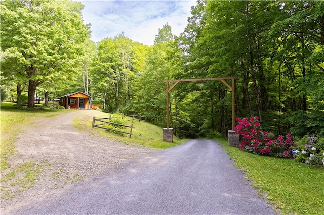 view of road with driveway