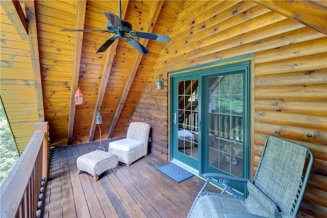 deck with ceiling fan