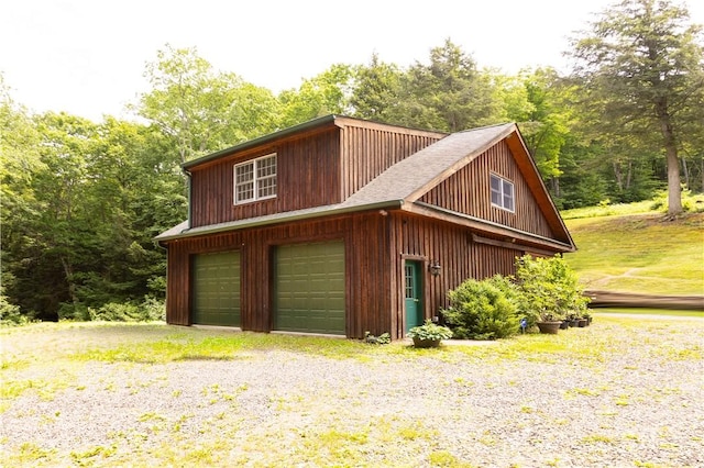 view of garage