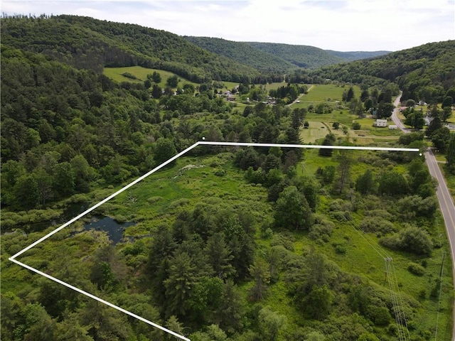 aerial view featuring a mountain view