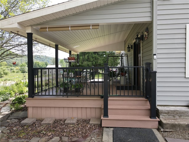 deck with a porch