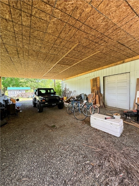 view of garage