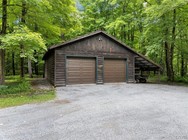 view of garage