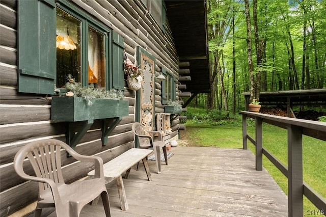 view of wooden deck