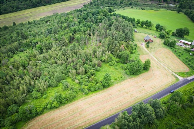 bird's eye view with a rural view