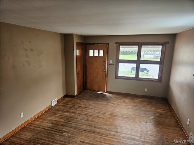 foyer featuring dark wood-type flooring