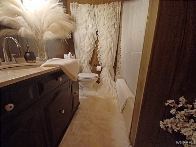 bathroom with vanity and toilet