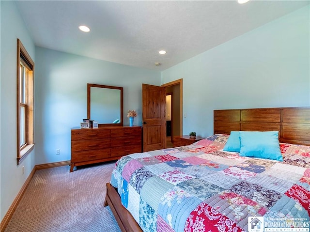 bedroom featuring carpet