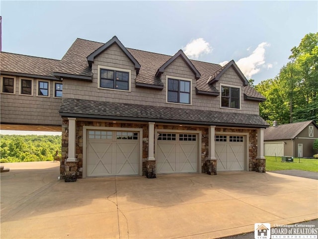 view of front of home with a garage