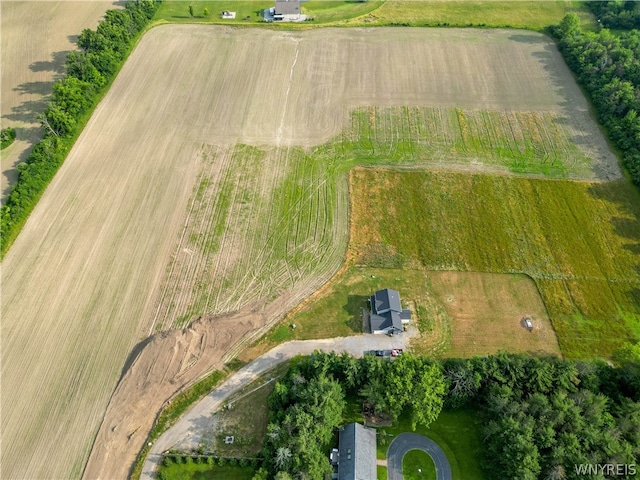 bird's eye view with a rural view