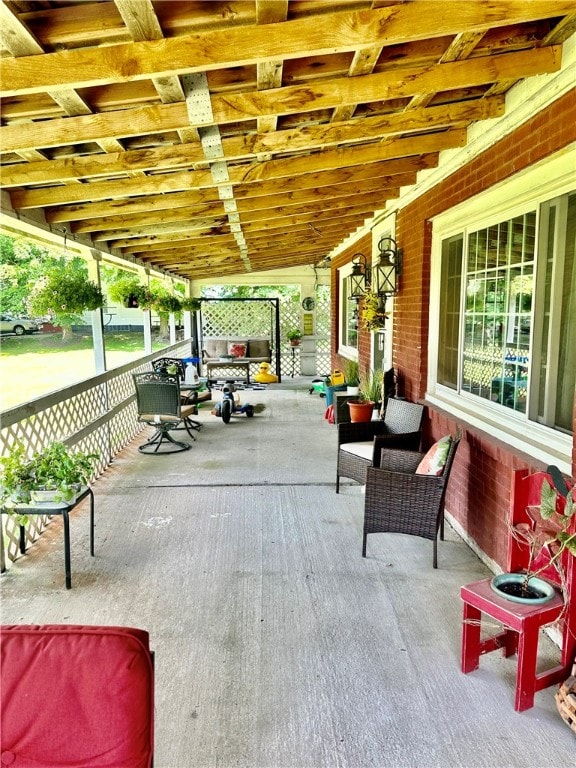 view of patio with an outdoor hangout area