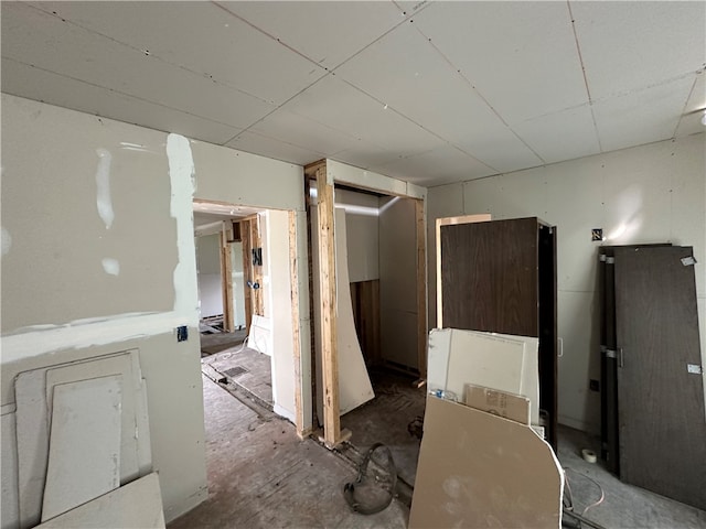 misc room featuring a paneled ceiling