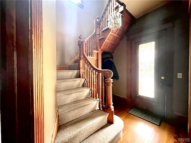 interior space featuring a wealth of natural light and wood-type flooring