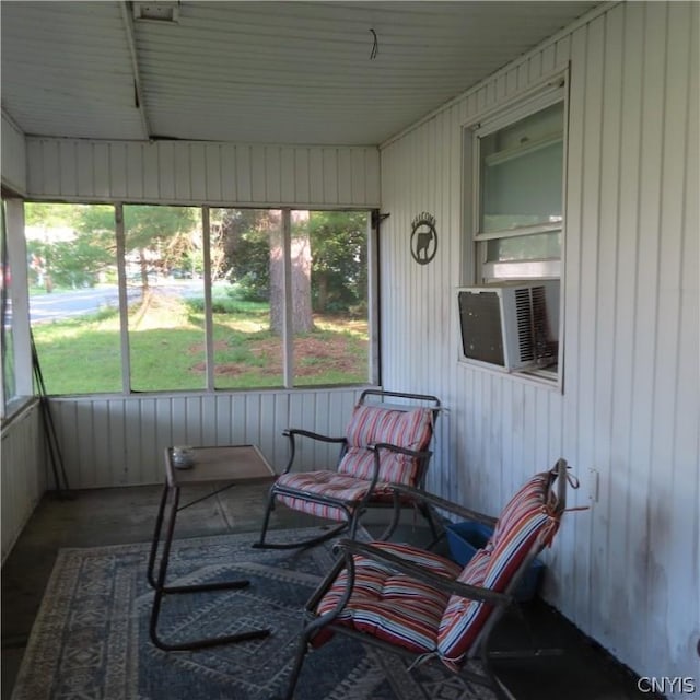 sunroom / solarium featuring cooling unit