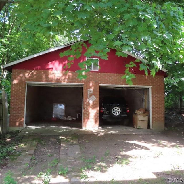 view of garage