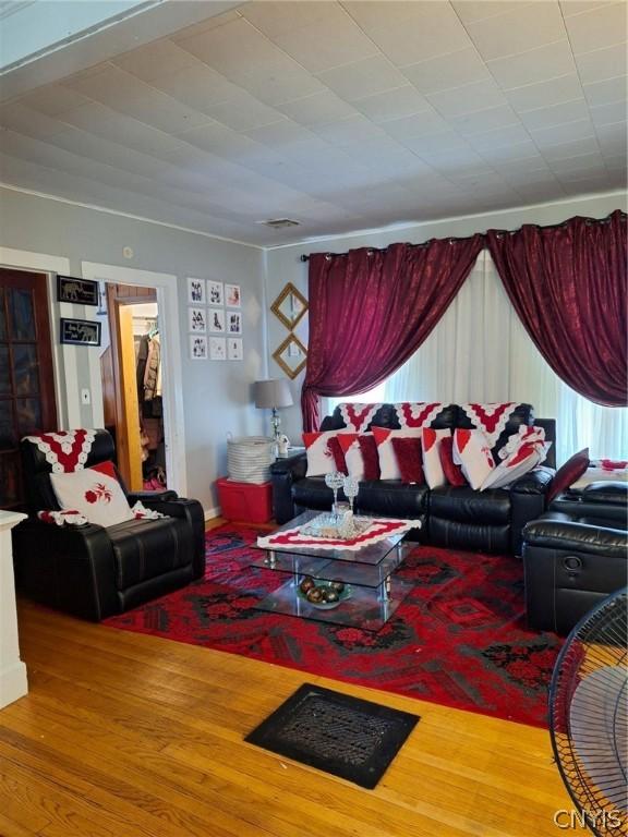 living room featuring hardwood / wood-style flooring