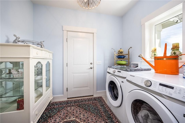 laundry area featuring washer and dryer