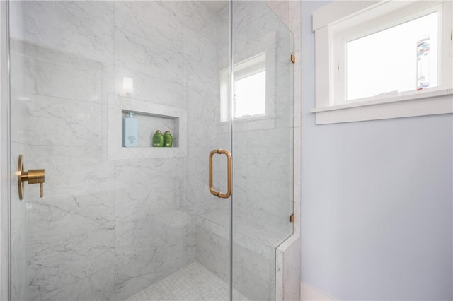 bathroom with an enclosed shower