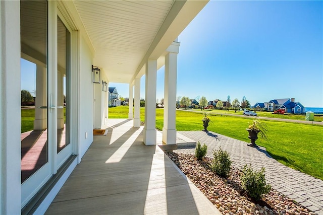 exterior space with covered porch