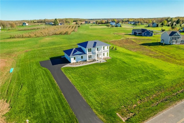 drone / aerial view featuring a rural view