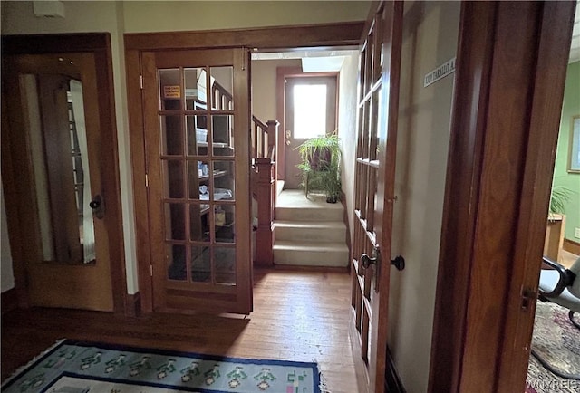 entryway with light wood-type flooring