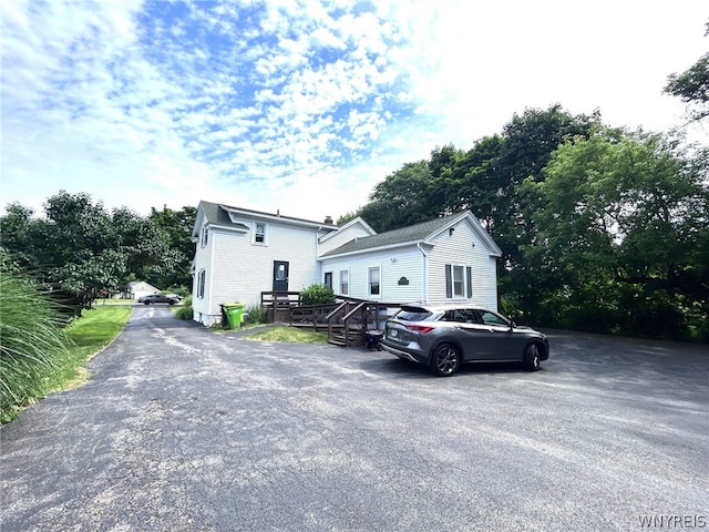 view of front of property featuring a deck