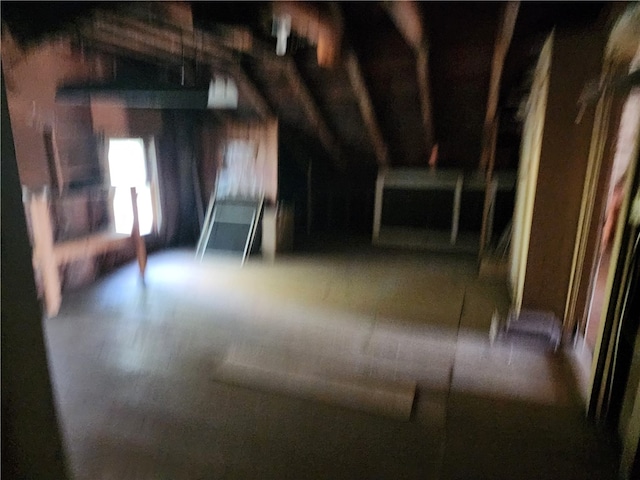 view of unfinished attic