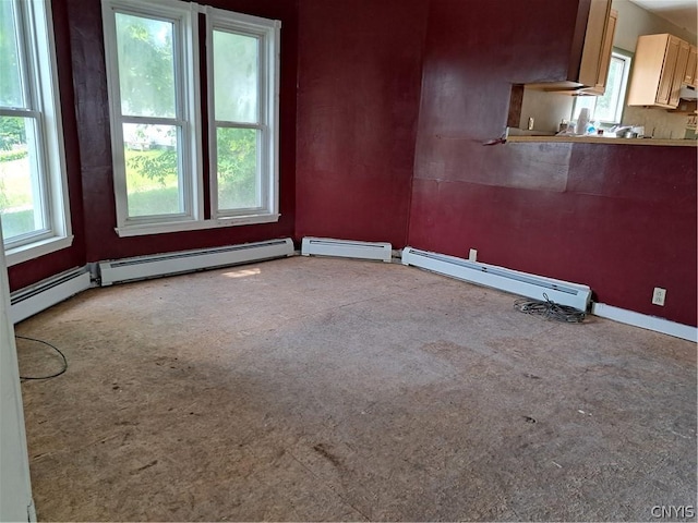 spare room featuring a baseboard radiator