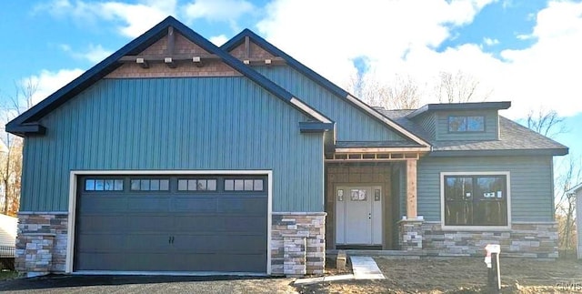 craftsman inspired home featuring a garage