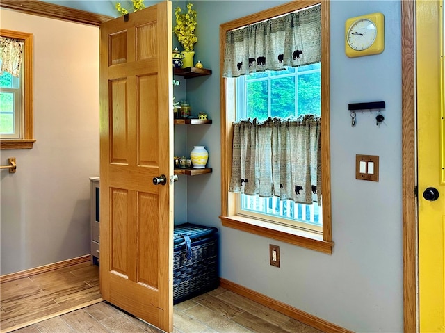 interior space featuring hardwood / wood-style flooring and a wealth of natural light