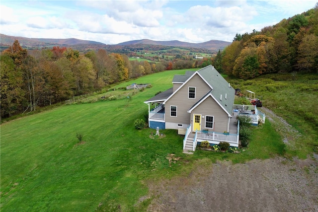 bird's eye view featuring a mountain view