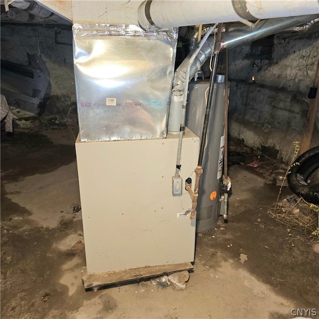 utilities featuring heating unit and water heater