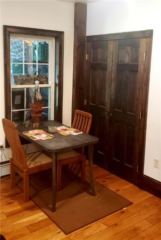 dining area featuring hardwood / wood-style flooring