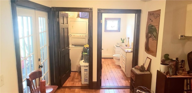 bathroom featuring hardwood / wood-style flooring, vanity, and toilet