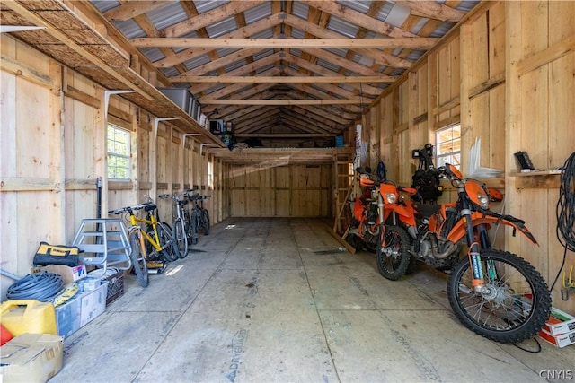 interior space with vaulted ceiling