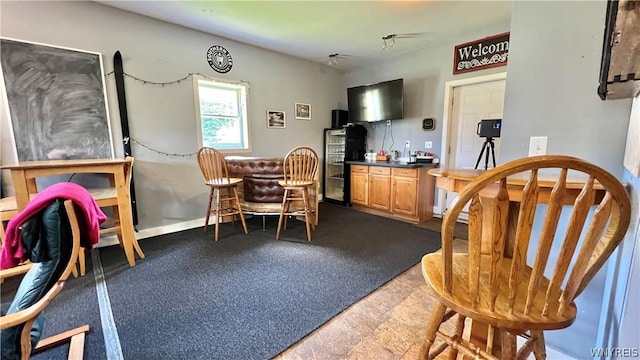 dining area with bar area