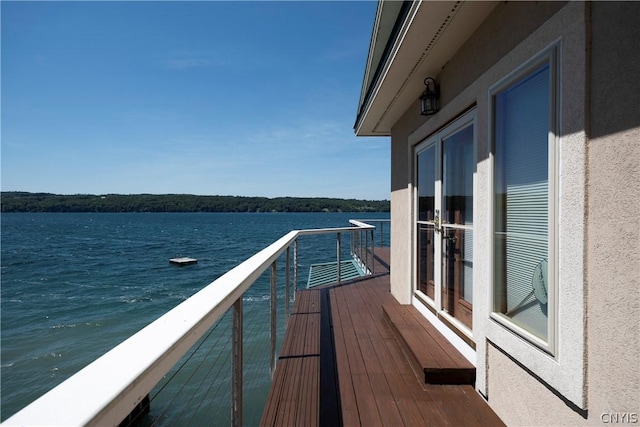 balcony with a water view