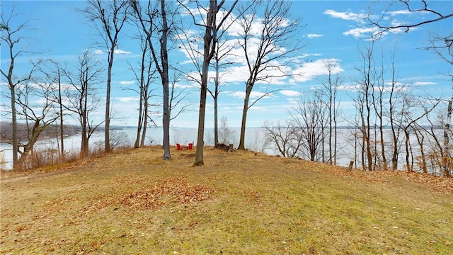 view of yard featuring a water view