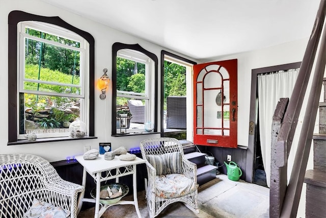 sunroom with plenty of natural light