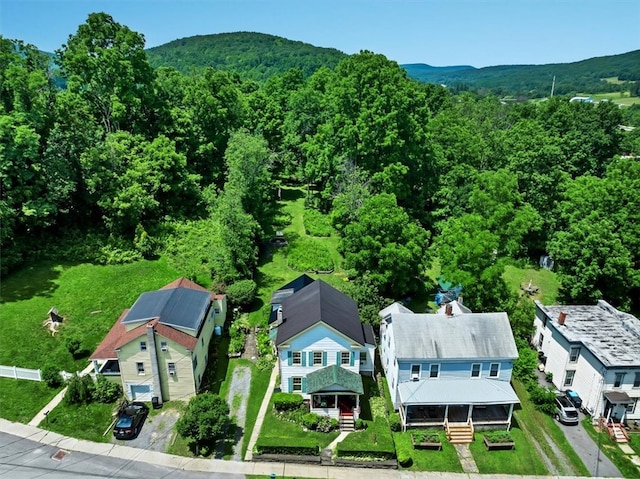 aerial view featuring a mountain view