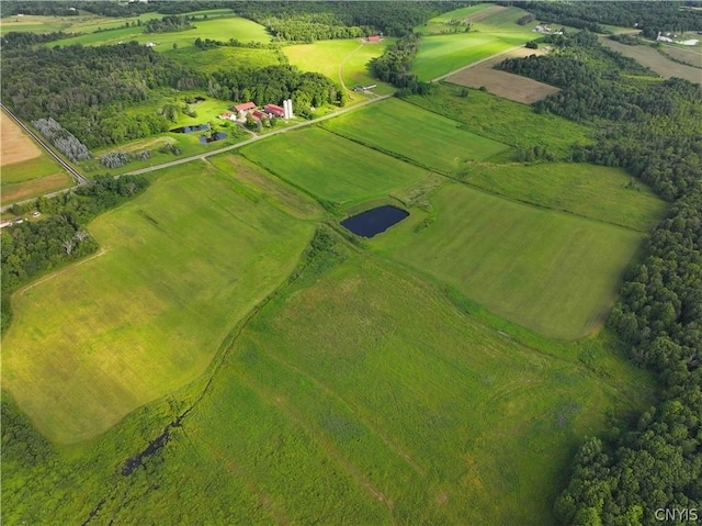 drone / aerial view with a rural view