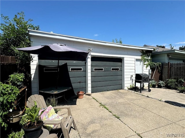 view of garage