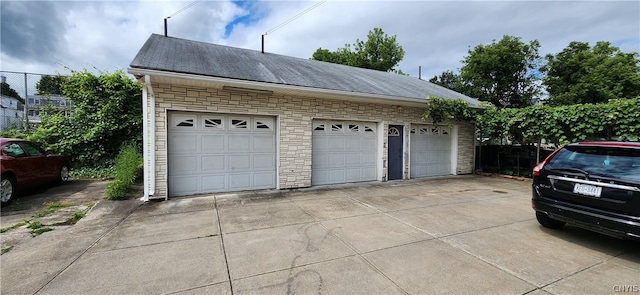 view of garage