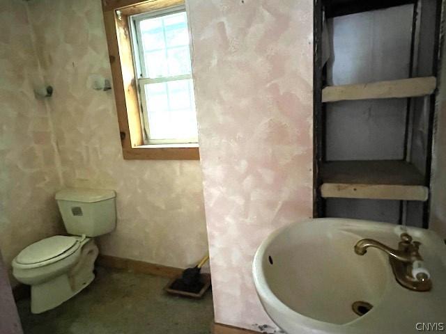 bathroom featuring toilet and sink